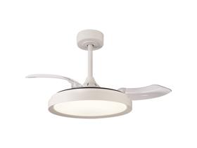 M8829  Mistral Mini 45cm 40W LED Dimmable Ceiling Light With Built-In 28W DC Fan, 2700-5000K Remote Control, White